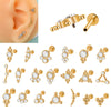 Casual Elegant Simple Style Geometric Stainless Steel Plating Inlay Zircon Lip Stud