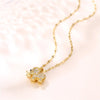 Casual Elephant Stainless Steel Plating Inlay Opal Zircon 18k Gold Plated Pendant Necklace