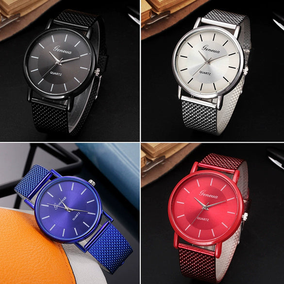 Casual Fashion Quartz Wrist Watch With Plastic Case Plastic Strap Stainless Steel Clasp And Round Dial
