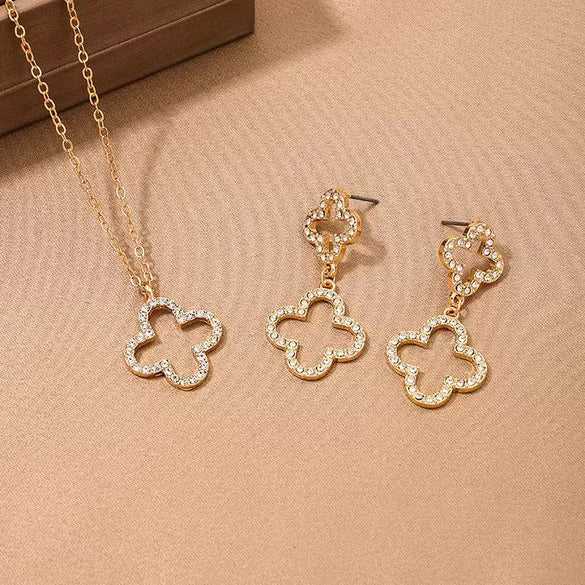 Casual Flower Alloy Gold Plated Women'S Jewelry Set