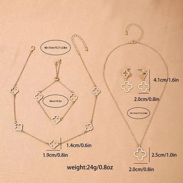 Casual Flower Alloy Gold Plated Women'S Jewelry Set