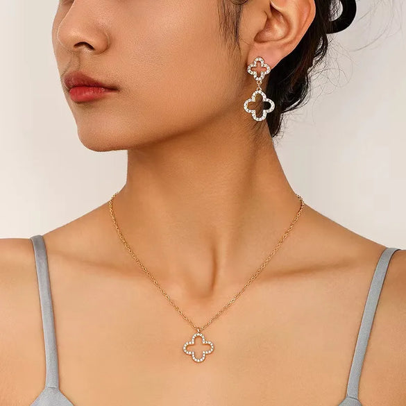 Casual Flower Alloy Gold Plated Women'S Jewelry Set