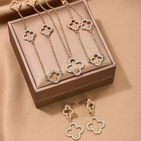 Casual Flower Alloy Gold Plated Women'S Jewelry Set