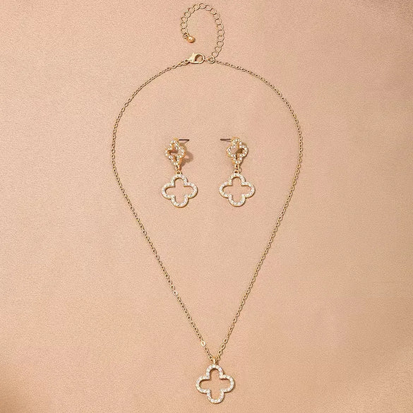 Casual Flower Alloy Gold Plated Women'S Jewelry Set