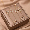 Casual Flower Alloy Inlay Rhinestones Gold Plated Women'S Jewelry Set