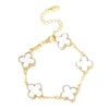Casual Four Leaf Clover Alloy Inlay Shell Women'S Bracelets