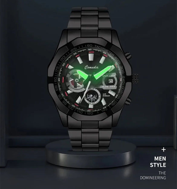 Casual Geometric Single Folding Buckle Quartz Men'S Watches