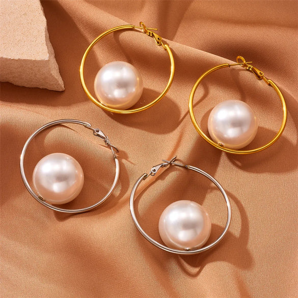 Casual Geometric Stainless Steel Artificial Pearl Plating Artificial Pearls 18K Gold Plated Unisex Choker