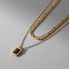 Casual Geometric Titanium Steel Plating Zircon Pendant Necklace 1 Piece