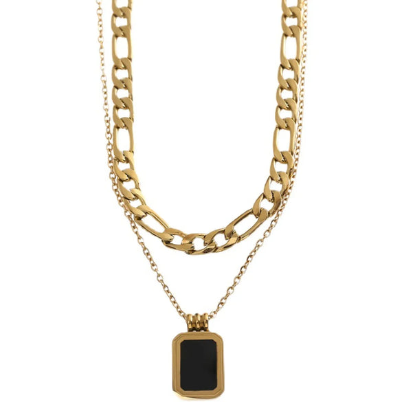 Casual Geometric Titanium Steel Plating Zircon Pendant Necklace 1 Piece