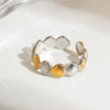 Casual Geometric Titanium Steel Ring With Gold And Silver Color Matching And Electroplating