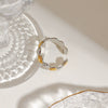 Casual Geometric Titanium Steel Ring With Gold And Silver Color Matching And Electroplating