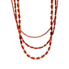 Casual Hawaiian Queen Round Natural Redstone Brass Beaded 24K Gold Plated Women'S Bracelets Necklace