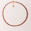 Casual Hawaiian Queen Round Natural Redstone Brass Beaded 24K Gold Plated Women'S Bracelets Necklace