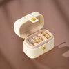 Casual Mini Ring Box Travel Portable Earring Jewelry Box Leather Solid Color Storage Box