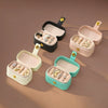Casual Mini Ring Box Travel Portable Earring Jewelry Box Leather Solid Color Storage Box