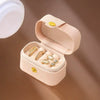 Casual Mini Ring Box Travel Portable Earring Jewelry Box Leather Solid Color Storage Box