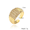 Casual Modern Style Geometric Copper Plating Inlay Zircon 18k Gold Plated Open Rings