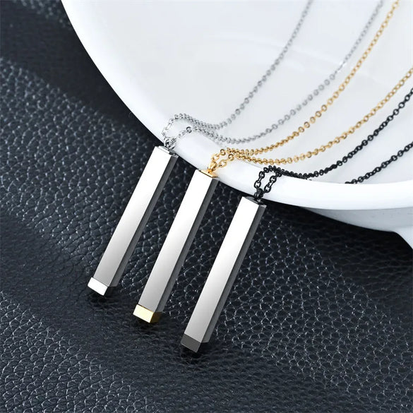 Casual Modern Style Simple Style Geometric Customization Laser Engraving 304 Stainless Steel Plating Unisex Pendant Necklace Men Pendant Necklaces
