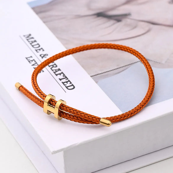 Casual Modern Style Simple Style Letter Colorful Solid Color 18K Gold Plated Stainless Steel Wholesale Wristband