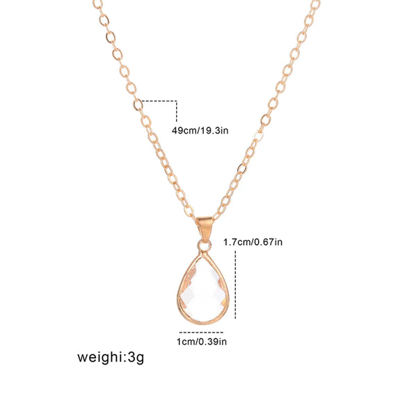 Casual Modern Style Water Droplets Alloy Plating Inlay Zircon 18k Gold Plated Women's Pendant Necklace
