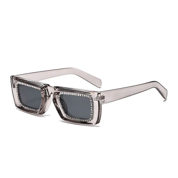 Casual Multicolor Ac Square Diamond Full Frame Women'S Sunglasses