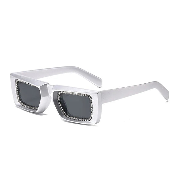 Casual Multicolor Ac Square Diamond Full Frame Women'S Sunglasses