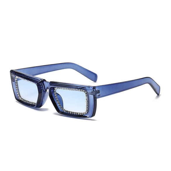 Casual Multicolor Ac Square Diamond Full Frame Women'S Sunglasses