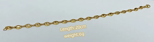 Casual Novelty Solid Color Stainless Steel 18K Gold Plated Bracelets In Bulk