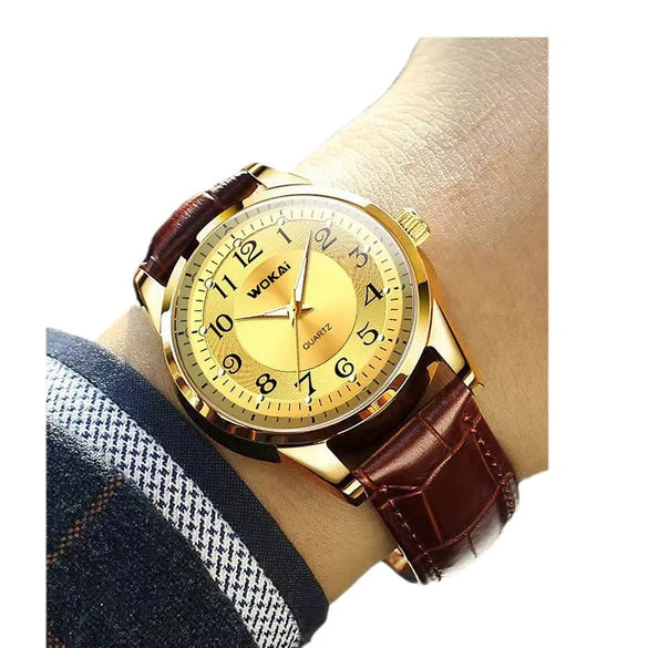 Casual Number Buckle Quartz Men'S Watches
