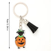 Casual Preppy Style Commute Pumpkin Witches Knot Bat Arylic Tassel Halloween Bag Pendant Keychain