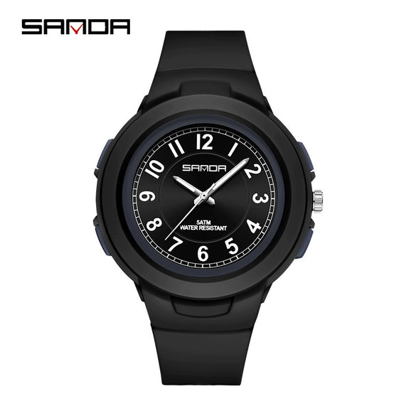 Casual Quartz Watch For Men And Women Abs Case Tpu Strap Stainless Steel Buckle Acrylic Mirror Round Dial Spiral Crown Pin Buckle