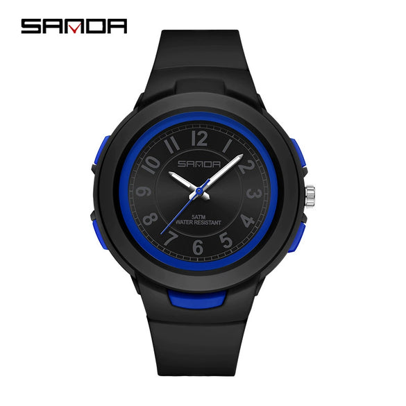 Casual Quartz Watch For Men And Women Abs Case Tpu Strap Stainless Steel Buckle Acrylic Mirror Round Dial Spiral Crown Pin Buckle