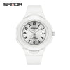 Casual Quartz Watch For Men And Women Abs Case Tpu Strap Stainless Steel Buckle Acrylic Mirror Round Dial Spiral Crown Pin Buckle