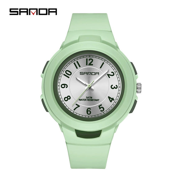 Casual Quartz Watch For Men And Women Abs Case Tpu Strap Stainless Steel Buckle Acrylic Mirror Round Dial Spiral Crown Pin Buckle