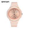 Casual Quartz Watch For Men And Women Abs Case Tpu Strap Stainless Steel Buckle Acrylic Mirror Round Dial Spiral Crown Pin Buckle