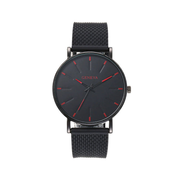 Casual Quartz Watch With Plastic Strap Round Dial Alloy Case For Men And Women