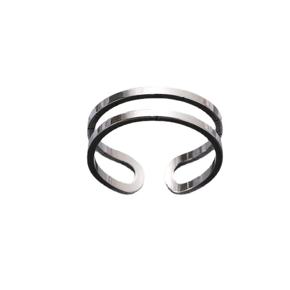 Casual Round Stainless Steel Plating Unisex Open Ring