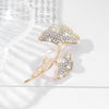 Casual Shiny Ginkgo Leaf Alloy Inlay Artificial Rhinestones Pearl Women'S Brooches