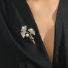 Casual Shiny Ginkgo Leaf Alloy Inlay Artificial Rhinestones Pearl Women'S Brooches