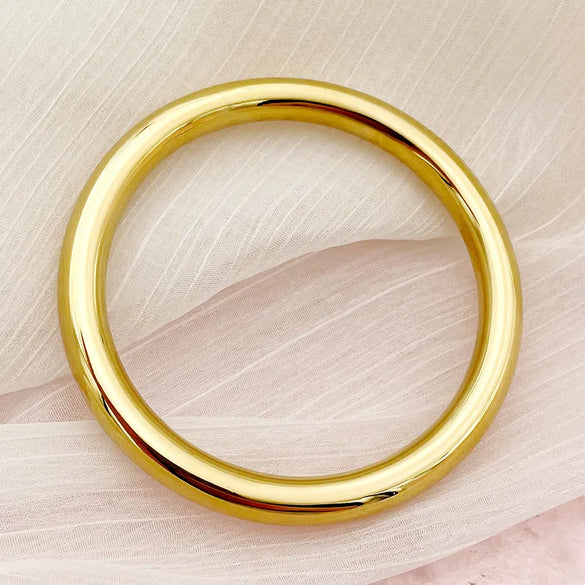 Casual Simple Style Classic Style Solid Color 304 Stainless Steel 14K Gold Plated Bangle In Bulk