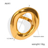 Casual Simple Style Commute Solid Color Titanium Steel Plating Hollow Out 18k Gold Plated Rings