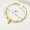 Casual Simple Style Devil's Eye Palm Copper 18k Gold Plated Zircon Bangle In Bulk