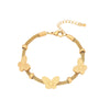 Casual Simple Style Flower Butterfly 304 Stainless Steel 18K Gold Plated Bracelets In Bulk