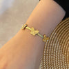 Casual Simple Style Flower Butterfly 304 Stainless Steel 18K Gold Plated Bracelets In Bulk