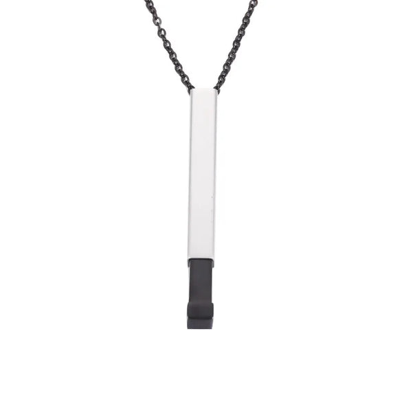Wholesale Jewelry Casual Simple Style Geometric Customization Laser Engraving Stainless Steel Pendant Necklace