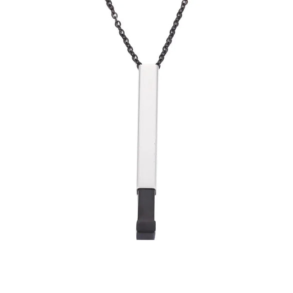 Wholesale Jewelry Casual Simple Style Geometric Customization Laser Engraving Stainless Steel Pendant Necklace