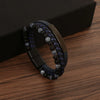 Casual Simple Style Geometric Stainless Steel Pu Leather Natural Stone Beaded Men'S Wristband