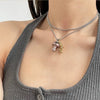 Casual Simple Style Grape Mushroom Natural Stone Titanium Steel Wholesale Pendant Necklace