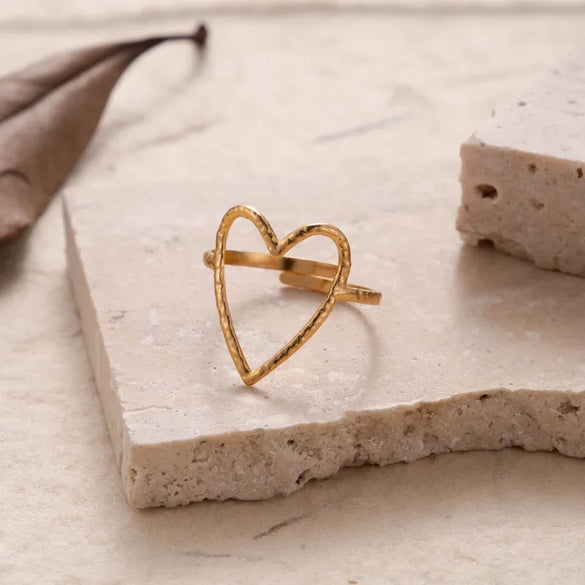 Wholesale Jewelry Casual Simple Style Leaf Heart Shape Snake 304 Stainless Steel Plating Hollow Out Open Ring